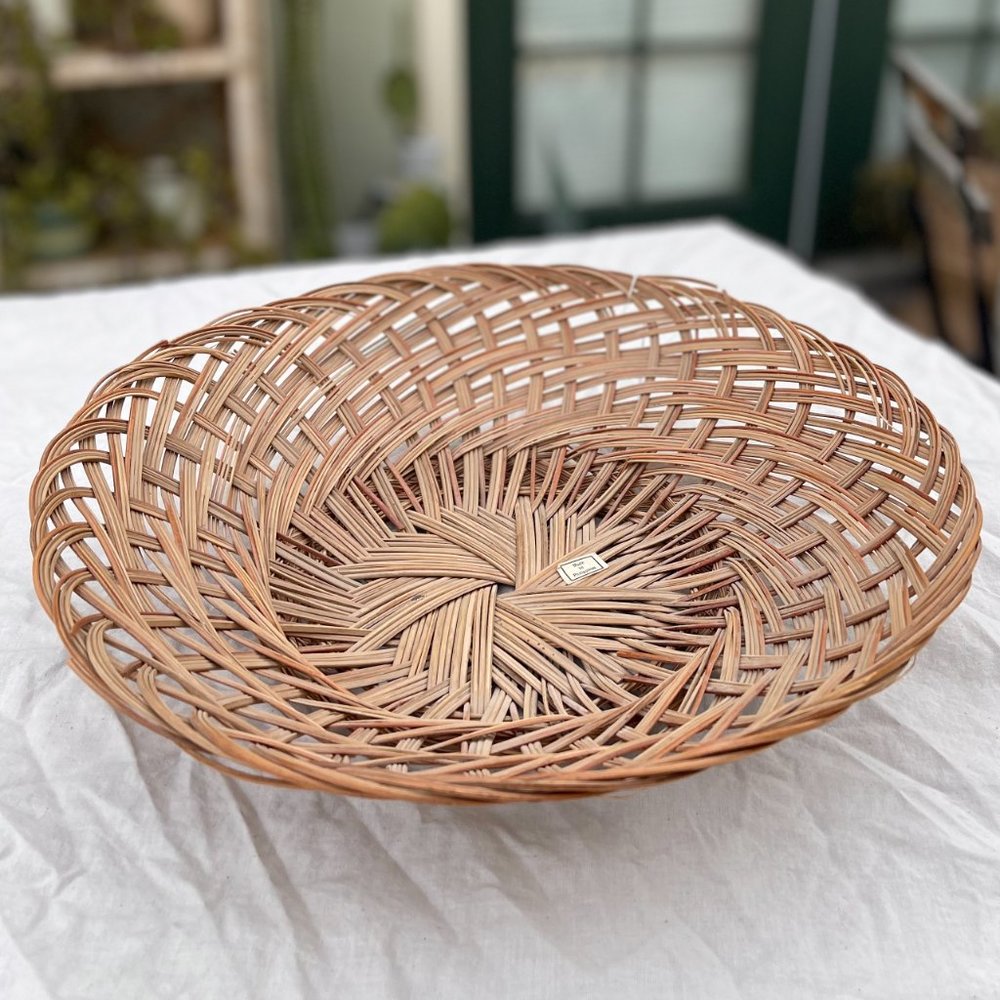 VTG Rattan Weaved Medium Shallow Basket